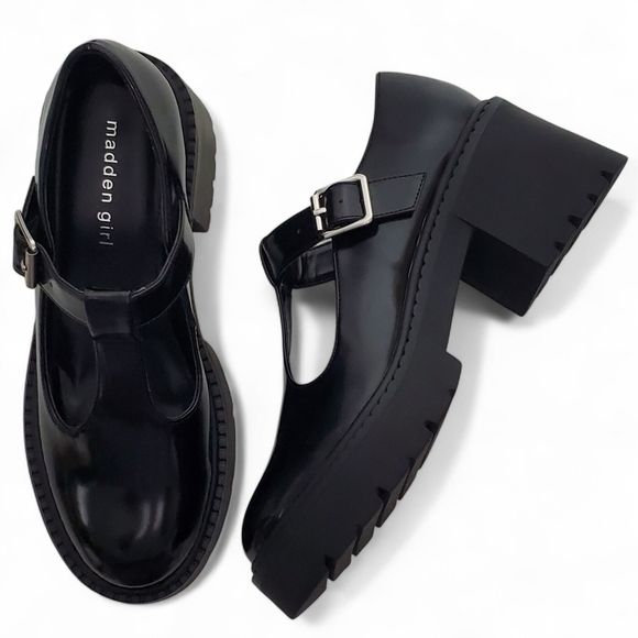 New Madden Girl Thrivee Mary Jane loafers block heel platform patent goth y2k - Picture 4 of 15